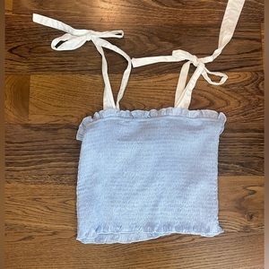 Cute blue smocked top